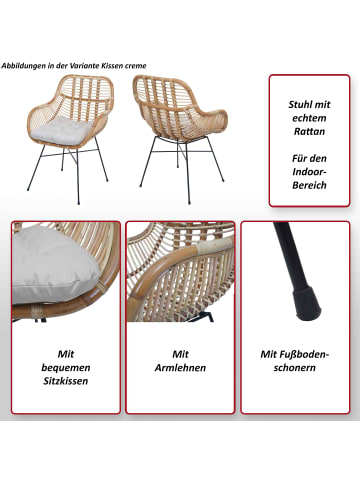 MCW 6er-Set Esszimmerstuhl P17, Polster creme