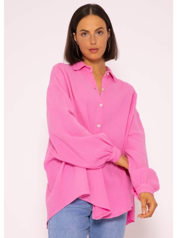 SASSYCLASSY Ultra Oversize Musselin-Blusenhemd kürzere Variante in Pink