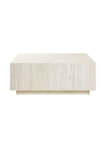 SalesFever Couchtisch modern quadratisch 90x90 cm Travertinoptik in Beige