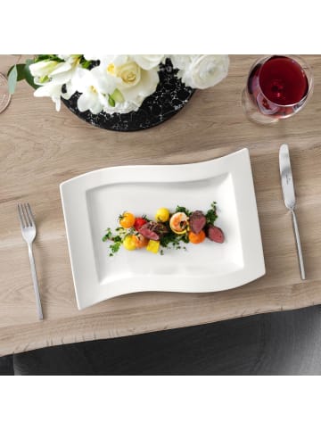 Villeroy & Boch Servierplatte NewWave in Weiß 49 x 30 cm in weiß