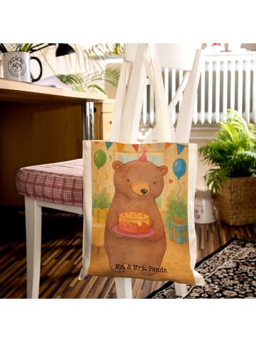 Mr. & Mrs. Panda Jutebeutel Geburtstag Bär Torte Design ohne Spruch in Weiß