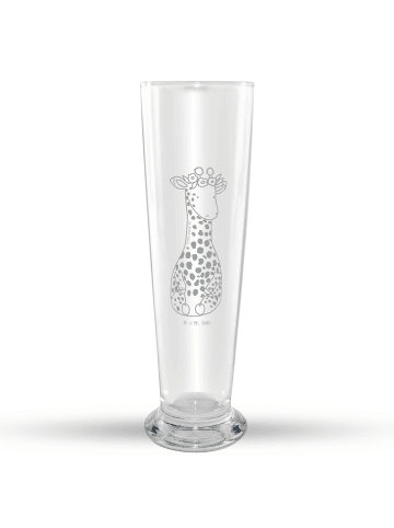Mr. & Mrs. Panda Weißbierglas Giraffe Blumenkranz ohne Spruch in Transparent