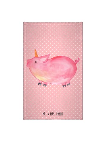 Mr. & Mrs. Panda Handtuch Einhorn Schwein ohne Spruch in Rot Pastell