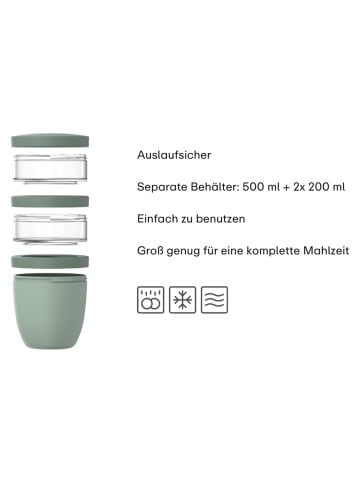 Mepal Lunchpot Ellipse 500 ml + 2x 200 ml in Vivid Mauve