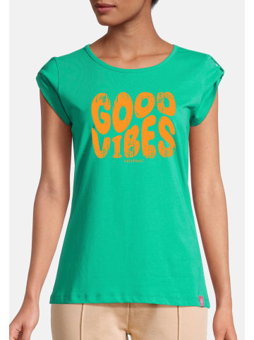 Salzhaut Shirt BIIKE - GOOD VIBES in Mint-Neon Orange