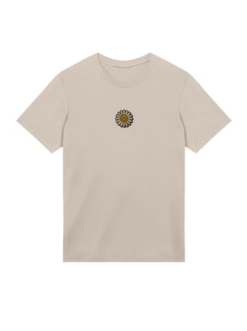 F4NT4STIC T-Shirt Happy Flower Bestickt in sand