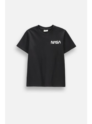 Coccodrillo Baumwoll-T-Shirt mit kurzen Ärmeln in schwarz