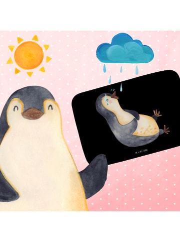 Mr. & Mrs. Panda Badeteppich Pinguin Lachen ohne Spruch in Schwarz