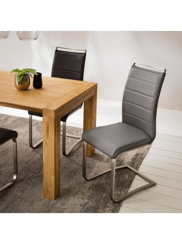 home24 home24 Freischwinger (2er Set) - Grau - Kunstleder & Edelstahl - 42.0 x 102.0 x 56.0 cm in Grau
