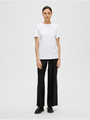 SELECTED FEMME Dünnes Basic Kurzarm Shirt SLFMYESSENTIAL in Weiß-2