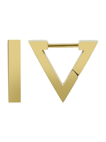 Adeliás Damen Ohrringe – Klappcreole aus Edelstahl in gold