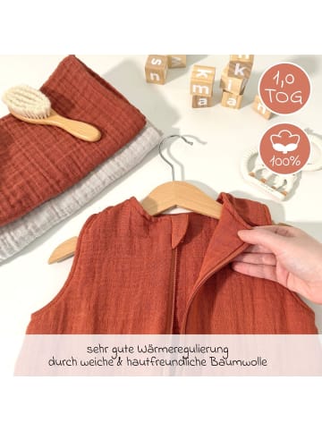 Makian Musselin-Schlafsack - Terracotta in rot