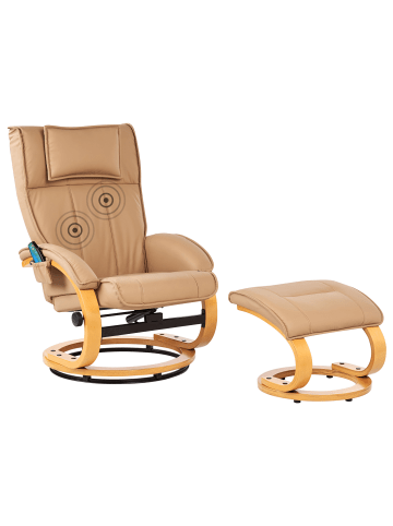 Beliani Massagestuhl MAJESTIC in Braun - (W) 68 x (H) 98 x (L) 82 cm