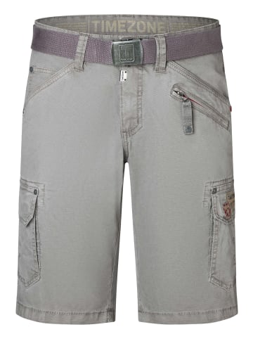 Timezone Herren Cargoshorts mit Gürtel und Taschen in Grau-2