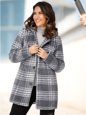 Sieh an! Outdoorjacke in schwarz-camel-kariert