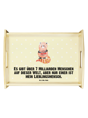 Mr. & Mrs. Panda Tablett Roter Panda mit Spruch in Gelb Pastell