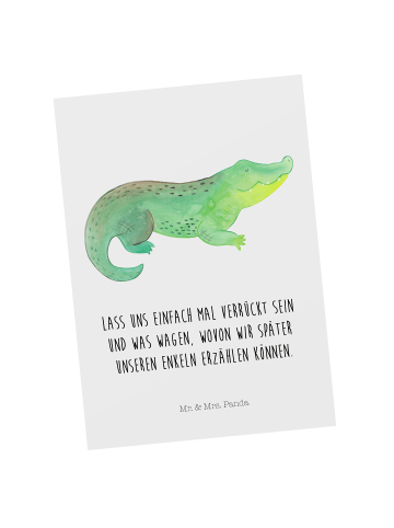 Mr. & Mrs. Panda einzelkarte Krokodil mit Spruch in Weiß