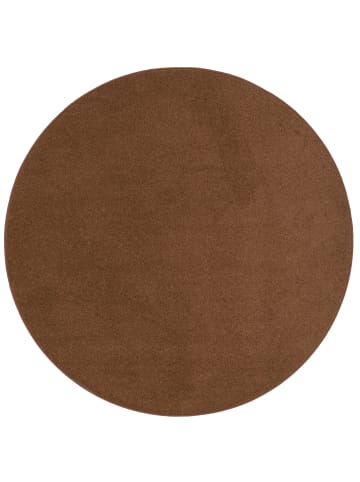 Snapstyle Velours-Teppich Joy Rund in braun