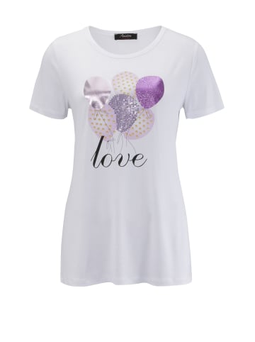 Aniston CASUAL T-Shirt in weiß-rosa-lila-braun-flieder-gelb-orange-schwarz
