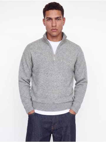 Jack & Jones Sweatshirt mit halbem Reißverschluss in Light Grey Melange 1
