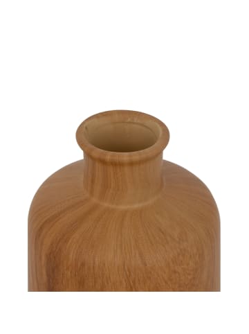 Atmosphera Créateur d'intérieur Keramikvase SAO, Holzoptik in Braun, 17,5 cm