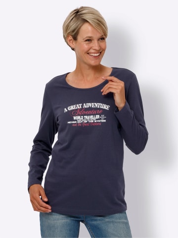 Sieh an! Langarmshirt in marine-ecru-bedruckt