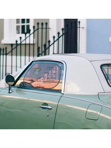 Mr. & Mrs. Panda Auto Sonnenschutz Einhorn König mit Spruch in Rot Pastell