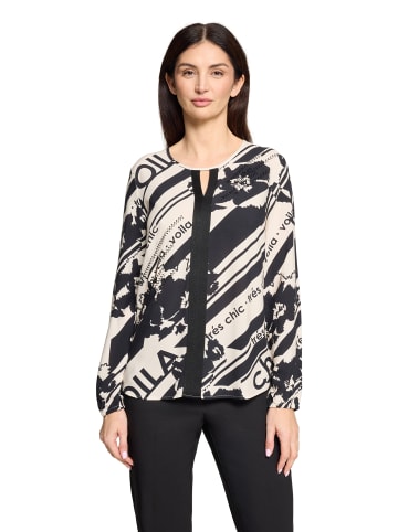 Betty Barclay Schlupfbluse mit Rundhalsausschnitt in Weiß/Schwarz