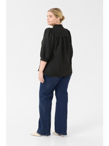 KAFFE curve Langarm-Bluse KCellinor in Black Deep CC