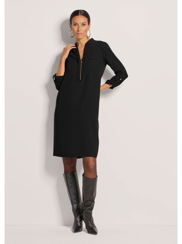 MADELEINE Shirtkleid mit Rundhals mit V-Schlitz in schwarz