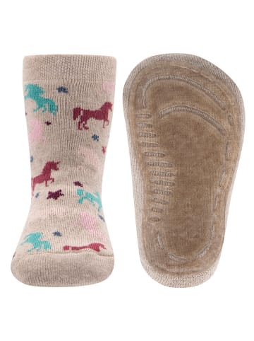 ewers 2er-Set Stoppersocken ABS 2er Pack Einhorn in tinte-dkl. beige mel.