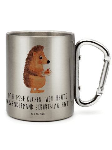 Mr. & Mrs. Panda Kaffeetasse Igel Kuchenstück mit Spruch in Silber