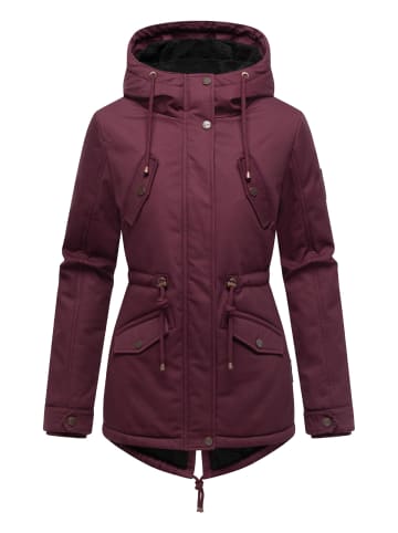 Marikoo Winterjacke Manolya in Wine with black fur