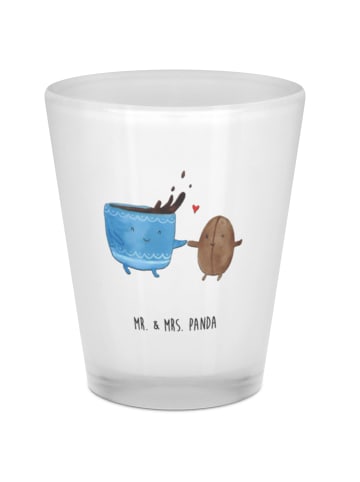 Mr. & Mrs. Panda Schnapsglas Kaffee Bohne ohne Spruch in Transparent