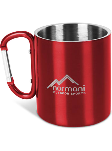 Normani Outdoor Sports Edelstahl Tasse 330 ml mit Karabinerhaken Wisconsin in Rot