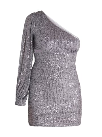 faina One Shoulder-Minikleid in Grau Silber