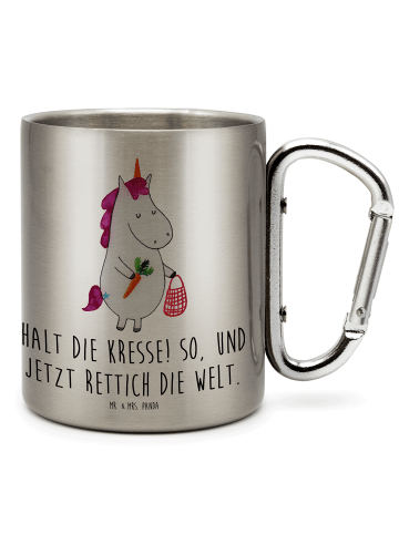 Mr. & Mrs. Panda Trinkbecher Edelstahl Einhorn Gemüse mit Spruch in Silber