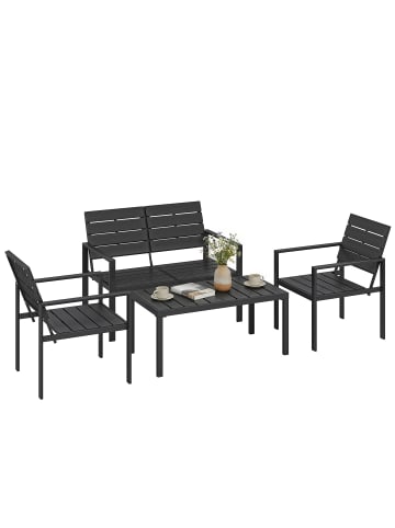 Outsunny Balkonmöbel Set,104L x 71B x 76,5H cm,Schwarz