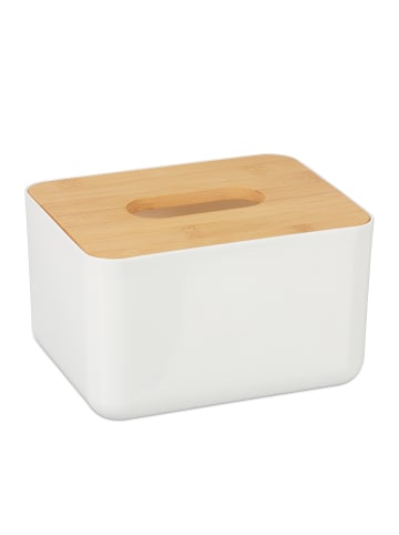 relaxdays 2x Tücherbox in Weiß/ Natur