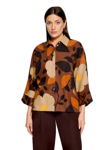 CARTOON Oversize-Bluse mit Muster in Camel/Braun