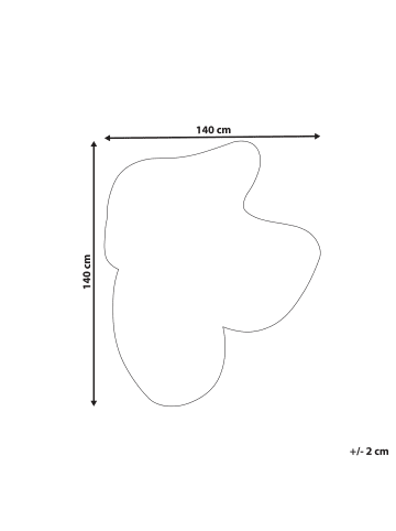 Beliani Kurzflor SINJUWI in Bunt/Grün/Beige - (W) 140 x (L) 140 cm