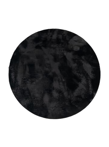 KADIMA DESIGN Teppich Kurzflor waschbar Einfarbig Wohnzimmer in Schwarz