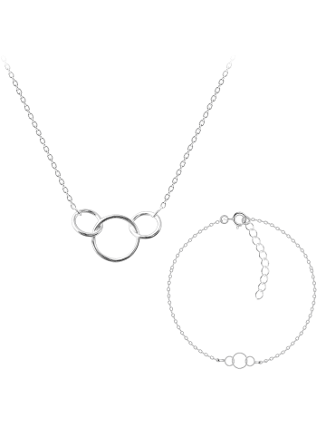 Alexander York Schmuckset Kette mit Anhänger, Armband 3 RINGE in 925 Sterling Silber, 2-tlg.