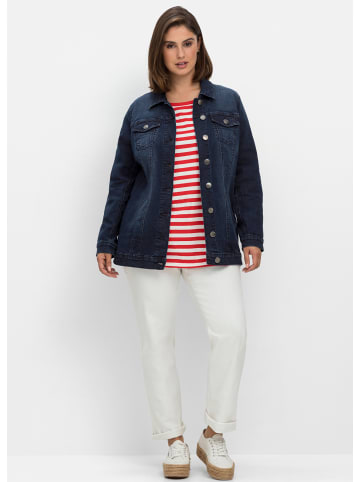 sheego Jeansjacke in dark blue denim