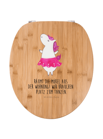 Mr. & Mrs. Panda Motiv WC Sitz Einhorn Ballerina mit Spruch in Braun