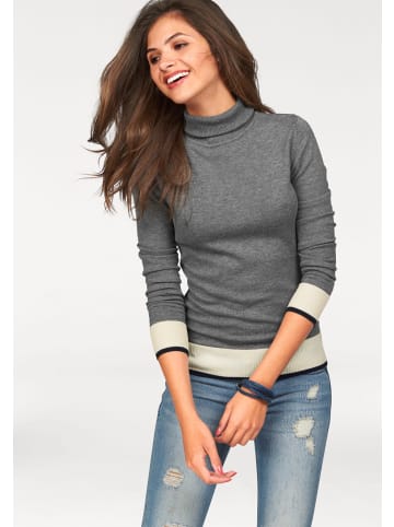 AJC Rollkragenpullover in grau-weiß-marine