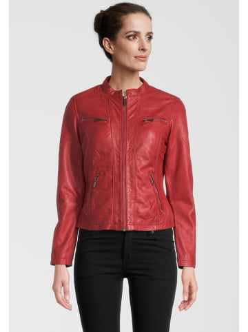 H.I.S Lederjacke mit Label-Patch in RED