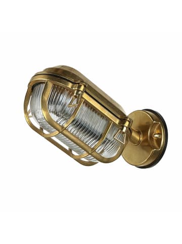 Licht-Erlebnisse Außen Wandlampe (B)13 x (H)15.5 cm in Messing