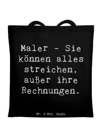 Mr. & Mrs. Panda Tragetasche Spruch Maler Rechnung mit Spruch in Schwarz