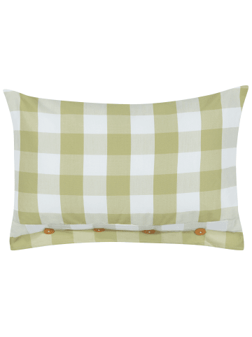 Beliani Dekokissen TAMNINE in Grün/Weiß - (W) 40 x (H) 12 x (L) 60 cm